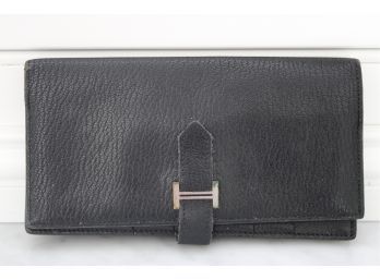 Hermes Bearn Black Epsom Leather Wallet