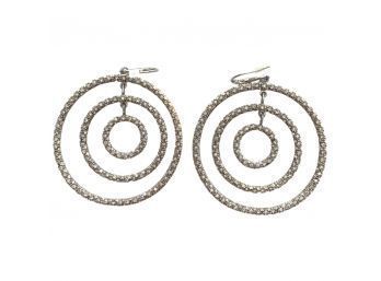 Three Ring Rhinestone Earrings