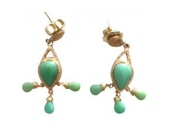 14k Gold & Turquoise Dangling Earrings