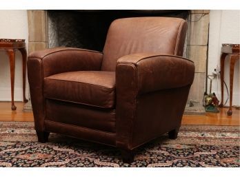 Distressed Leather Club Chair By ABC Carpet & Home