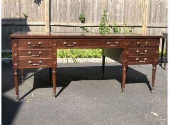 Traditional Mahogany Library Desk With File Drawer