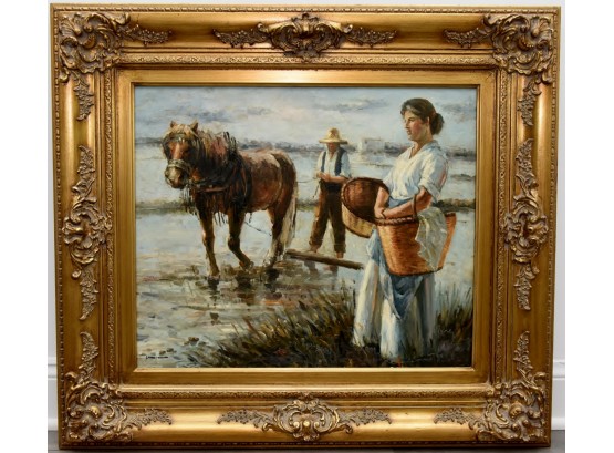 Oil Painting Of Horse And Woman