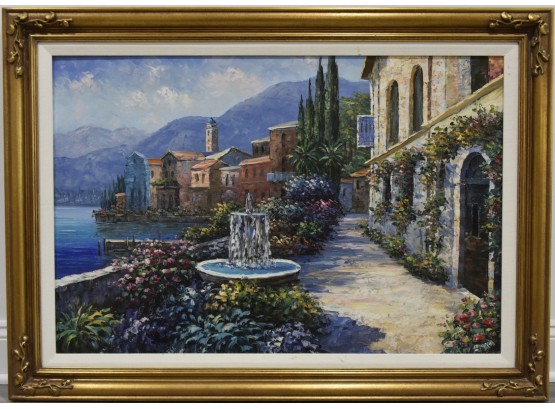 'Splendor Of Italy' Oil Painting Signed Tropea