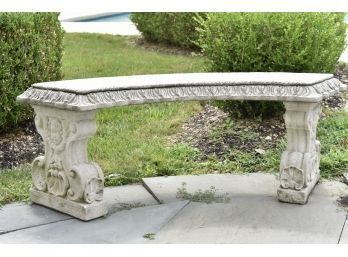 Demilune Cast Concrete Outdoor Bench