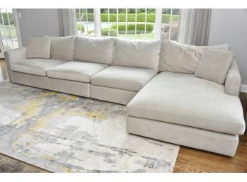 Lillian August Gray Micro-suede 3 Piece Sectional