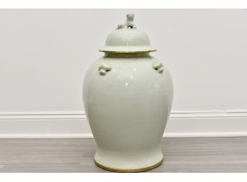 Foo Dog Celadon Covered Urn By Maitland Smith