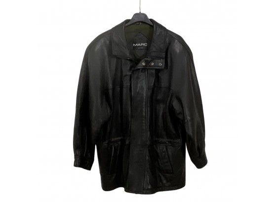 MARC New York Mens Black Leather Jacket XL