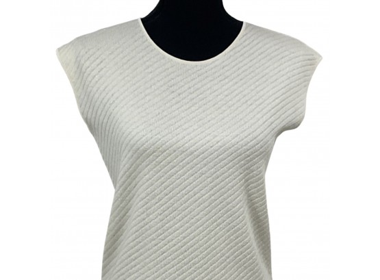 Armani Collezioni Ivory Sleeveless Sweater Top Size 10