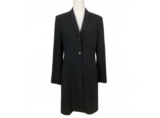 Calvin Klein Black Wool Dress Coat Size 10 New