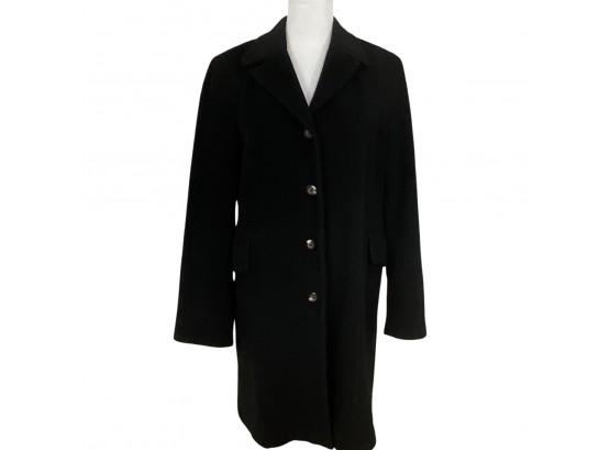 Calvin Klein Angora & Wool Black Coat Size 12