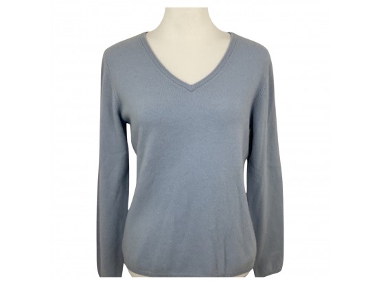 Sutton Studio Cashmere Bloomingdales 100 Percent Cashmere Light Blue Sweater Size L