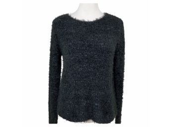 Max Studio Black & Blue Shag Sweater Size M