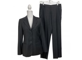 Loro Piana Custom Made Pinstripe Pants Suit Size 6/8