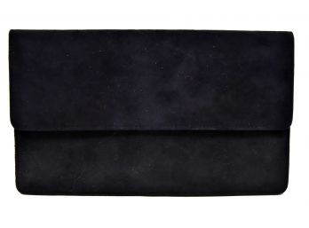 Saks Fifth Avenue Black Suede Clutch/Shoulder Bag
