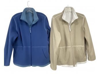 Pair Of UNIQLO Fleece Reversible Zippered Jackets Size M