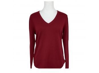 Lord & Taylor Extra Fine Merino Burnt Red Sweater Size L