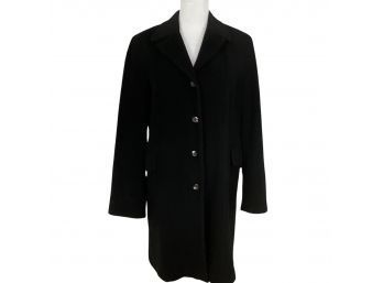 Calvin Klein Angora & Wool Black Coat Size 12
