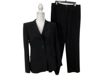 Armani Collezioni Classic Black Pants Suit Size 8