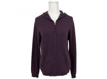 Lord & Taylor 100 Percent Cashmere Purple Zip-up Hoodie Size L