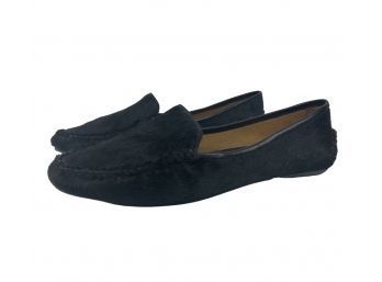 Patricia Green A Mano Black Calf Hair Loafers Size 10