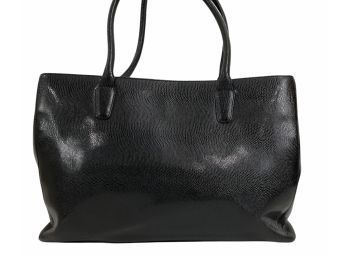 Large Black Faux Leather Handbag