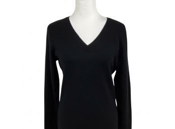 Lord & Taylor Black 100 Percent 2 Ply Cashmere Sweater Size L