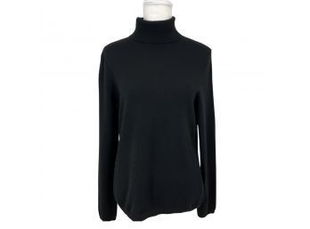 Sutton Studio Cashmere Classic Black Turtleneck Sweater Size XL