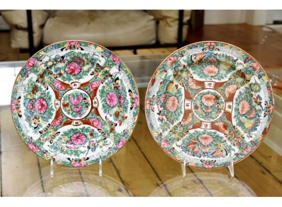 Two Rose Medallion Plates