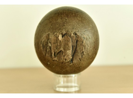 Wooden Sphere On Stand