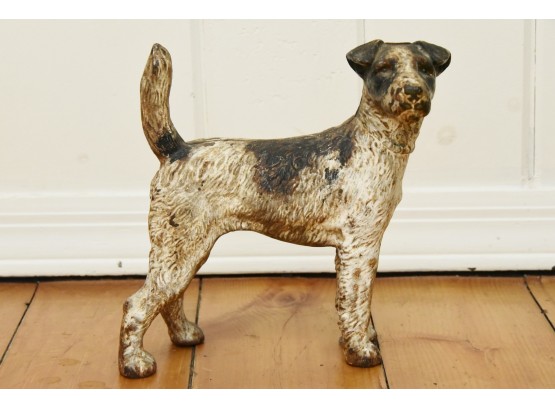 Hubley Rare Antique Cast Iron Airedale Dog Doorstop