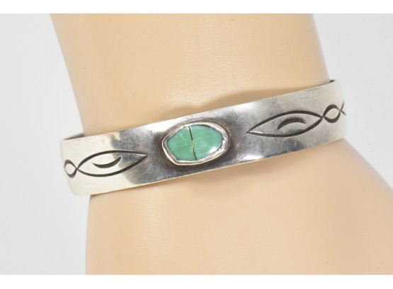 Silver And Stone Cuff Bracelet