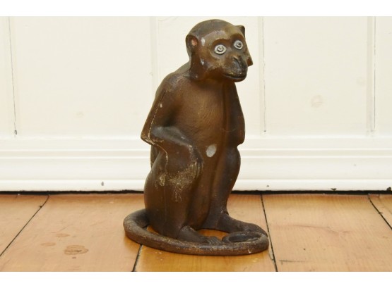 Hubley Cast Iron Seated Monkey Doorstop