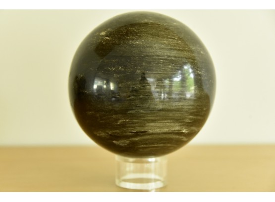Obsidian Sphere With Stand