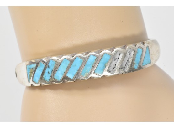Inlaid Turquoise Cuff Bracelet