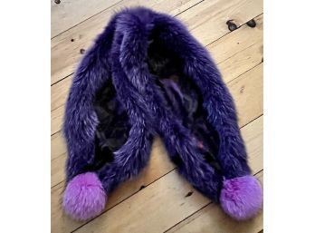 Etro Purple Fur Shawl