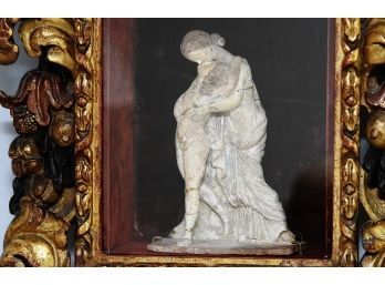 18th Century Italian Carved And Gilded Shadow Box With Early Greek Sculpture