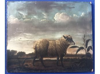 Sheep In Pasture - Vintage, On Wood Board