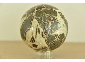 Natural Polished Dragon Septarian Crystal Sphere On Stand