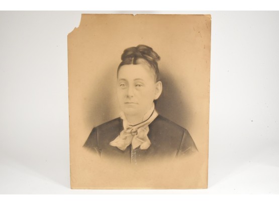 Antique Portrait Of A Lady, On Cardboard