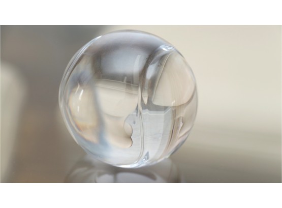TIFFANY & CO. Crystal Tennis Ball Paperweight