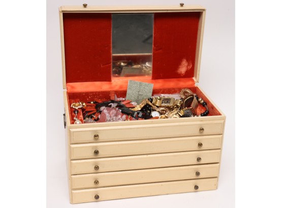 Grandmas Jewelry Box With Large Assortment Of Jewelry