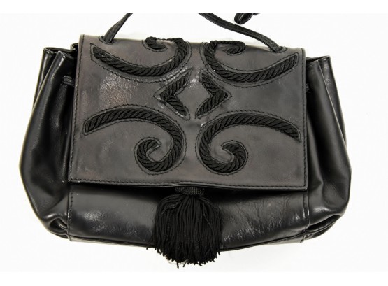 Saks Fifth Avenue Black Leather Cross Body Bag