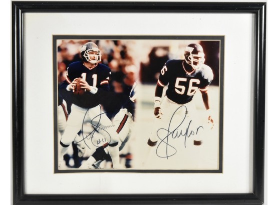 Phil Simms And Lawrence Taylor Autographed Sports Photo