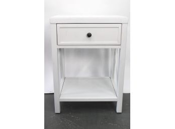 White One Drawer Wooden Side Table