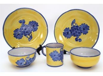 Ceramic Solemere Plate And Bowl Set Made In Italy
