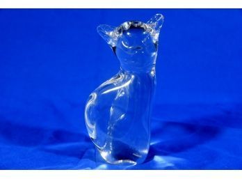FM Ronneby Sweeden Signed Glass Cat