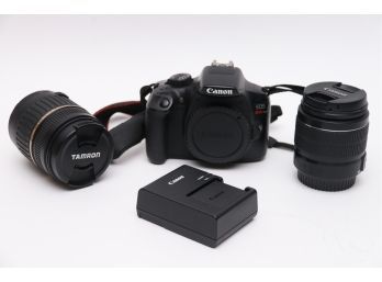 Canon Rebel T6 Camera With Two Lenses