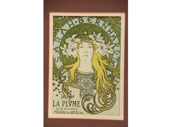 Alphonse Muchas Poster Of Sarah Bernhardt Framed Print