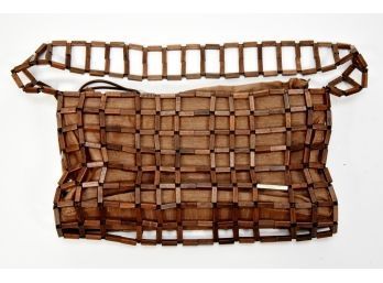 Salvatore Ferragamo Wood Weave Handbag