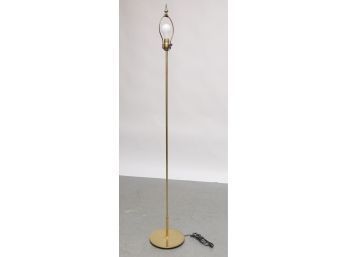 Thin Brass Floor Lamp On Round Base